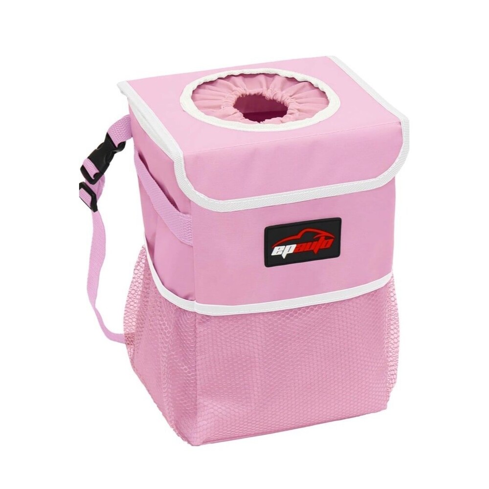 EPAuto Car Trash Can with Lid and Storage Pockets, 2.5 Gallon Leakproof NWOT